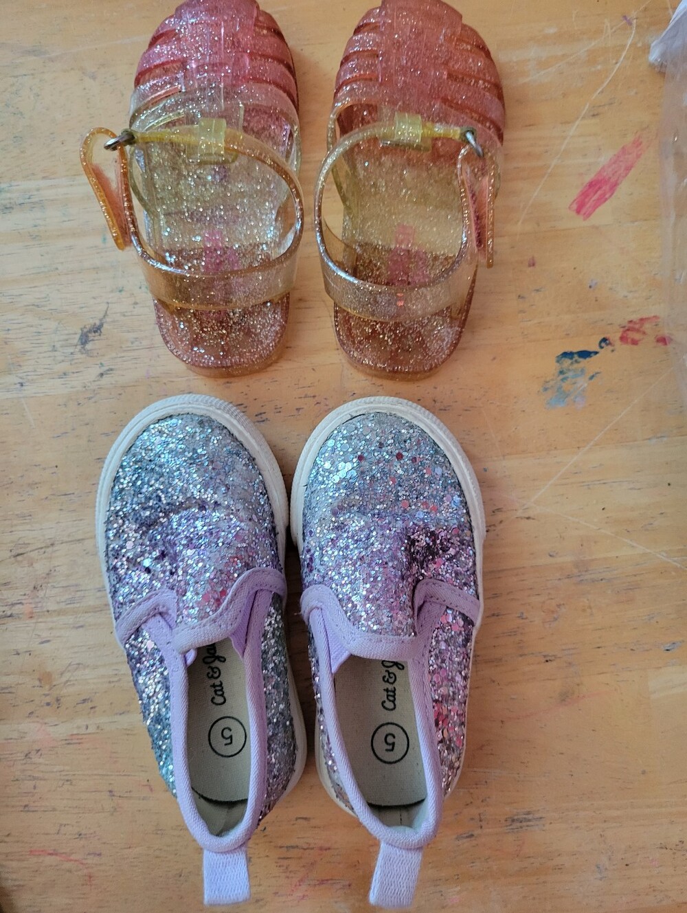 Glittery Girls Shoes Size 5, Sandals And Shoes